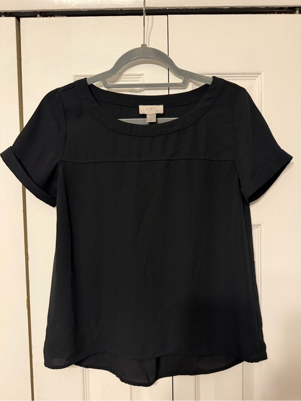 LOFT - Short Sleeve Blouse - Black XSP